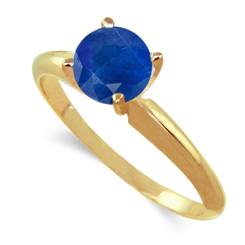 0.25 Carat Blue Sapphire Solitaire Ring in 14k Yellow Gold