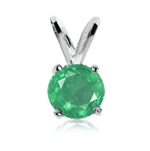 Load image into Gallery viewer, 0.50 Carat Emerald Pendant in 14k in White or Yellow Gold
