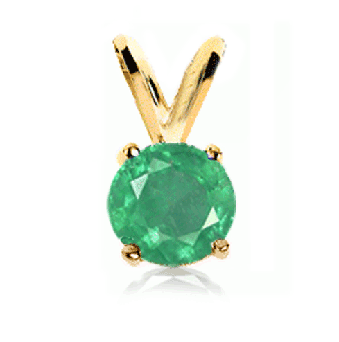 0.50 Carat Emerald Pendant in 14k in White or Yellow Gold