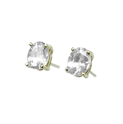 0.25 Carats White Sapphire Earrings in 14k Gold