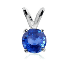 Load image into Gallery viewer, 0.25 Ct. Blue Sapphire Pendant in 14k White or Yellow Gold
