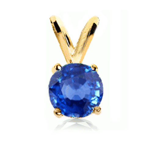 1 Ct. Blue Sapphire Pendant in 14k White or Yellow Gold