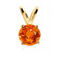 Load image into Gallery viewer, 0.25 Ct. Padparadscha Sapphire Pendant in 14k in White or Yellow Gold
