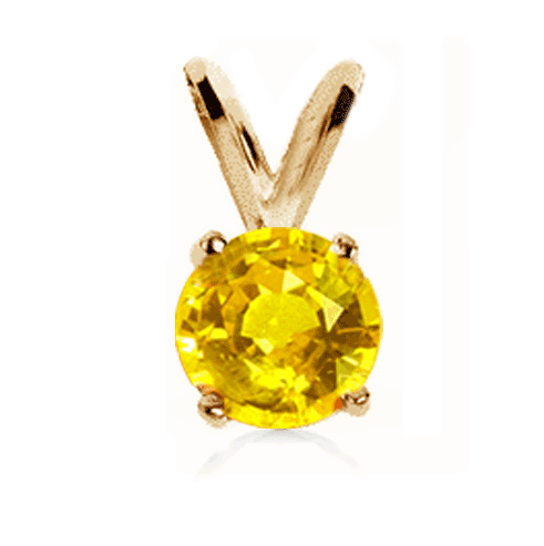 1 Ct. Yellow Sapphire Pendant in 14k in White or Yellow Gold