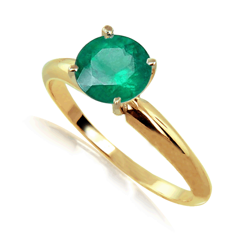 0.50 Carat Emerald Ring in 14k White or Yellow Gold