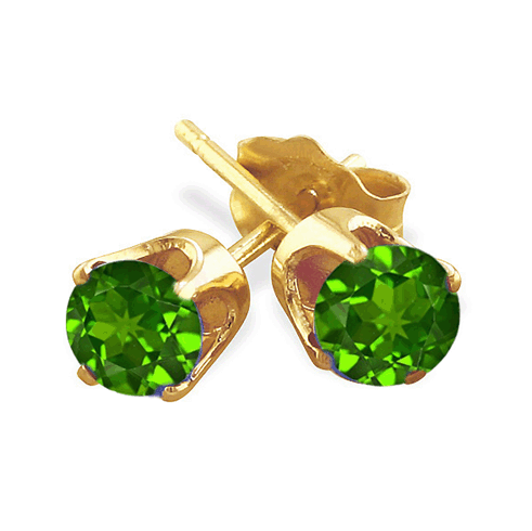 0.50 Carats Chrome Diopside Earrings in 14k in White or Yellow Gold