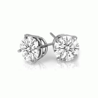 0.75 Ct Twt White Diamond Stud Earrings in Sterling Silver