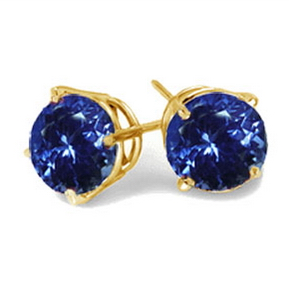 1 Carats Tanzanite Earrings in 14k White or Yellow Gold