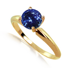 Load image into Gallery viewer, 0.25 Carat Tanzanite Solitaire Ring in 14k White or Yellow Gold
