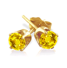 Load image into Gallery viewer, 0.50 Carats Yellow Sapphire Earrings in 14k White or Yellow Gold
