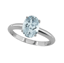 Load image into Gallery viewer, 2 Ct Aquamarine Ring in 14k White or Yellow Gold
