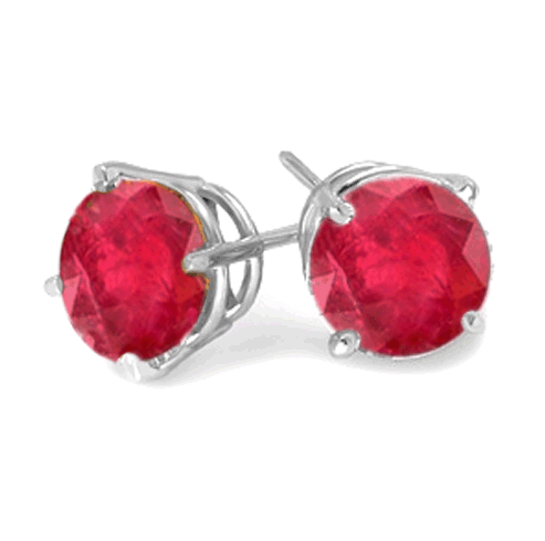 0.25 Ct Twt Ruby Stud Earrings in Sterling Silver