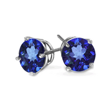 Load image into Gallery viewer, 0.25 Carats Tanzanite Earrings in 14k White or Yellow Gold
