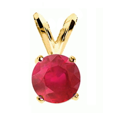 0.25 Cts. Ruby Pendant in 14k in Yellow Gold