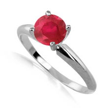 Load image into Gallery viewer, 2 Carats Ruby Solitaire Ring in 14k White or Yellow Gold
