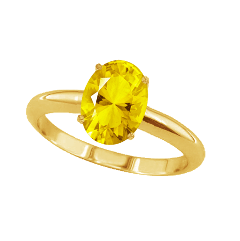 2 Ct Citrine Ring in 14k White or Yellow Gold