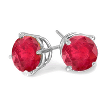 Load image into Gallery viewer, 0.50 Carats Ruby Earrings in 14k White or Yellow Gold
