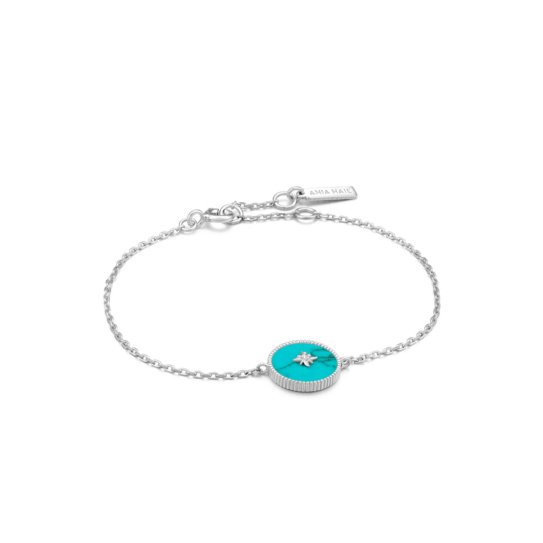 Silver Turquoise Emblem Bracelet