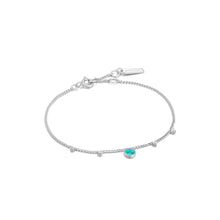 Load image into Gallery viewer, Silver Turquoise Drop Disc Bracelet
