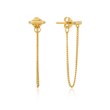Load image into Gallery viewer, Gold Shimmer Chain Stud Earrings
