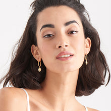 Load image into Gallery viewer, Gold Winged Goddess Hoop Earrings
