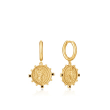 Load image into Gallery viewer, Gold Victory Goddess Mini Hoop Earrings
