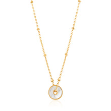 Load image into Gallery viewer, Gold Mother Of Pearl Disc Necklace

