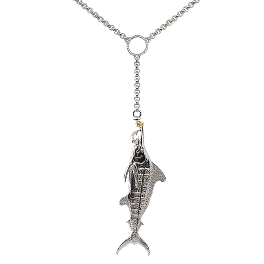 White Marlin Ladies Lariat Necklace